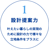 1設計提案力 叶えたい暮らしの実現のために設計の力で様々な立地条件をプラスに